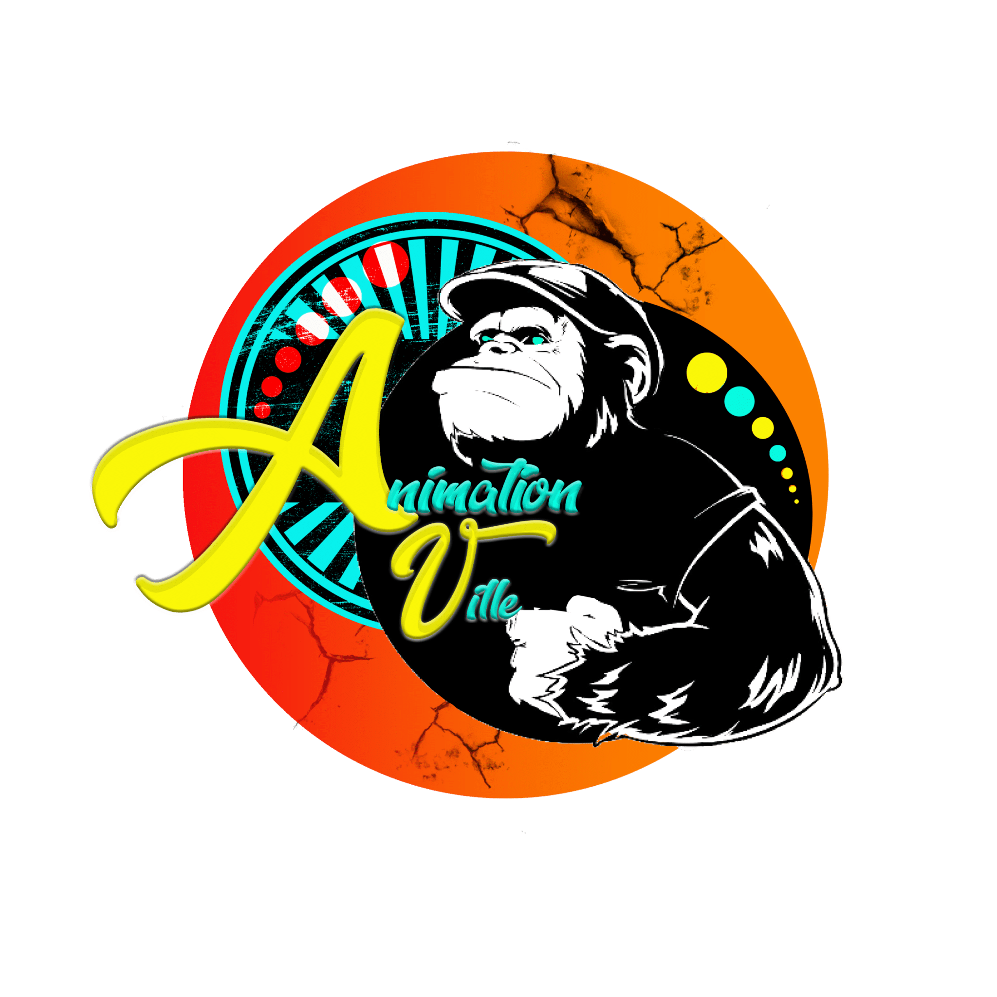 logo animation ville fond rond